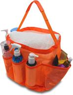 🛀 mesh shower caddy tote 8 compartments - portable bathroom organizer for bath, dorm, home - quick drying storage bag in orange logo