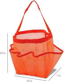 img 3 attached to 🛀 Mesh Shower Caddy Tote 8 Compartments - Portable Bathroom Organizer for Bath, Dorm, Home - Quick Drying Storage Bag in Orange