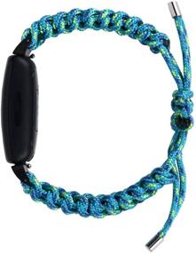 img 2 attached to 🔵 Wongeto Ремешки для Fitbit Inspire 2 и Inspire/Inspire HR - Регулируемый браслет из паракорда ручной работы с шнурковым замком для замены часовых ремешков в синем цвете для женщин и мужчин - Совместимость со смарт-часами Inspire.