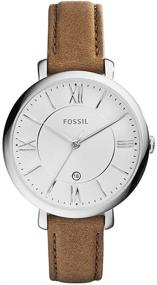 img 4 attached to 🕒 Fossil Женская модель Jacqueline: Стильные часы с корпусом из нержавеющей стали и кожаным ремешком на кварцевом механизме.