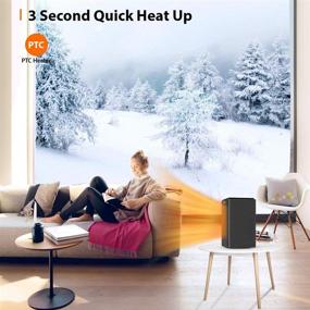 img 3 attached to 🔥 Moocii Portable Space Heater: 6 Modes, Tip-Over & Overheat Protection, Quick Heat Up, Oscillating – Ideal for Office, Bedroom, Home Desk (Black)