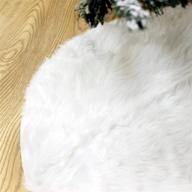🎄 joiedomi 48-inch white faux fur christmas tree skirt - soft and fluffy classic faux fur tree skirt for christmas tree decorations логотип