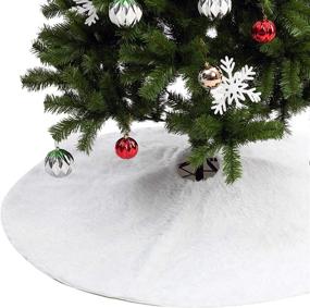 img 1 attached to 🎄 Joiedomi 48-inch White Faux Fur Christmas Tree Skirt - Soft and Fluffy Classic Faux Fur Tree Skirt for Christmas Tree Decorations