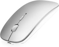 💻 wireless bluetooth mouse - rechargeable, compatible with ios13.1.2+, android, windows & mac - slim, quiet, silver логотип