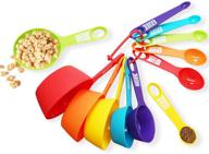 🥄 colorful 12 piece measuring cups and spoons set - kitchen measure tools for dry and liquid ingredients, nesting design, dishwasher safe logo