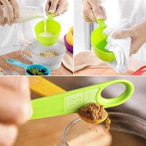 img 2 attached to 🥄 Colorful 12 Piece Measuring Cups and Spoons Set - Kitchen Measure Tools for Dry and Liquid Ingredients, Nesting Design, Dishwasher Safe