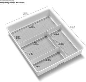 img 1 attached to 🗄️ Madesmart BASIC Gadget Tray Organizer (4-Compartments) - White, Multi-Purpose Storage with Easy-to-Clean Non-slip Lining & Durable BPA-Free Design