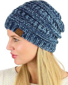 img 1 attached to Warm & Cozy: C.C Women's Chenille Soft Knit Beanie for Winter