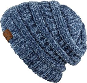 img 3 attached to Warm & Cozy: C.C Women's Chenille Soft Knit Beanie for Winter