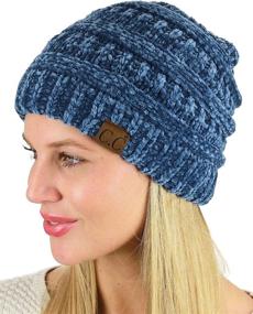 img 2 attached to Warm & Cozy: C.C Women's Chenille Soft Knit Beanie for Winter