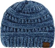 warm & cozy: c.c women's chenille soft knit beanie for winter logo