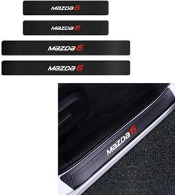 img 4 attached to MAXMILO 4Pcs Mazda CX-4 Door Sill Protector Reflective 4D Carbon Fiber Sticker Decoration Door Entry Guard Door Sill Scuff Plate Stickers For Mazda CX-4 CX-5 AXELA Mazda 3 ATENZA Mazda 6 (M6)