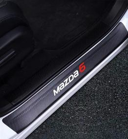 img 2 attached to MAXMILO 4Pcs Mazda CX-4 Door Sill Protector Reflective 4D Carbon Fiber Sticker Decoration Door Entry Guard Door Sill Scuff Plate Stickers For Mazda CX-4 CX-5 AXELA Mazda 3 ATENZA Mazda 6 (M6)