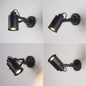 img 2 attached to 🏭 XIHOME Vintage Industrial Loft Rustic Adjustable Wall Sconce Light - Elegant Lighting Fixture with Black Cool Paint and Spotting E26 Compatibility