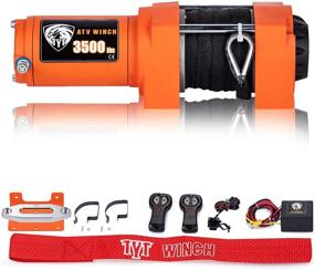 img 4 attached to 🚙 TYT 3500 lb ATV/UTV Synthetic Rope Winch Kit - Advanced Load, 12V Electric with 2 Wireless Remotes, Mounting Plate, Waterproof IP67 Recovery Winch for ATV UTV Towing Off Road Winches