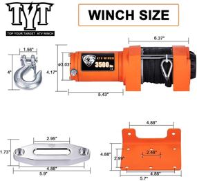 img 2 attached to 🚙 TYT 3500 lb ATV/UTV Synthetic Rope Winch Kit - Advanced Load, 12V Electric with 2 Wireless Remotes, Mounting Plate, Waterproof IP67 Recovery Winch for ATV UTV Towing Off Road Winches