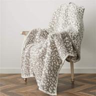 leopard chic cozy blanket-ultra soft cable knitted throw- handmade wild jacquard pattern throw for couch and bedroom logo