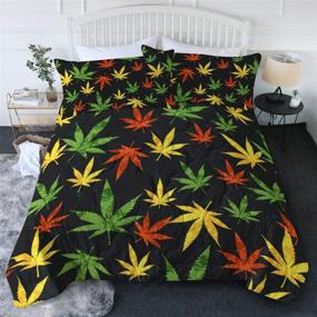img 4 attached to BlessLiving Marijuana Comforter Colorful Lightweight