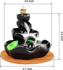 img 2 attached to Waterfall Incense Holder Set - Backflow Incense Burner, Ceramic Lotus Cone Incense Burner Kit, 🧘 Handcrafted Ceramic Burner, Aromatherapy Ornament Home Decor with 30 Cones, 1 Mat, 1 Tweezers, 2 Lotus Leaf