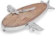 ✈️ exquisite nickel plated airplane wooden cheese board logo