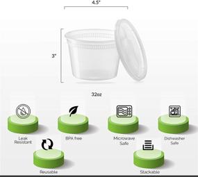 img 1 attached to 🍱 48 Count 16 Oz Combo - Basix Leakproof Deli Food Storage Containers with Plastic Lids for Meal Prep, Picnic, Take Out, Traveling, Fruits, Snacks, or Liquids