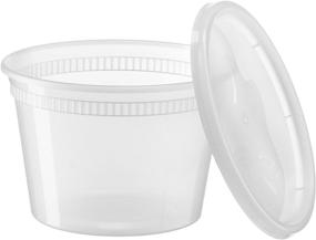 img 2 attached to 🍱 48 Count 16 Oz Combo - Basix Leakproof Deli Food Storage Containers with Plastic Lids for Meal Prep, Picnic, Take Out, Traveling, Fruits, Snacks, or Liquids