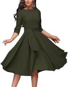 img 4 attached to 👗 Платья Elegance Hepburn: Плиссированные карманы женская одежда для элегантных и вечных платьев.