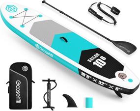 img 4 attached to 🏄 Goosehill Inflatable Stand Up Paddle Board - Premium SUP Package, 10' Long, 32" Wide, 6" Thick - Customizable Patterns