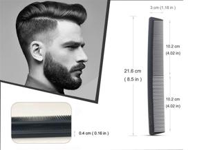 img 3 attached to Versatile Hair Barber Comb Set for All Hair Types - Including Professional Teasing Comb, Fine & Wide Tooth Carbon Fiber Cutting Comb, Styling Comb, Hairdressing Comb