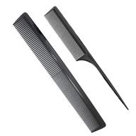 versatile hair barber comb set for all hair types - including professional teasing comb, fine & wide tooth carbon fiber cutting comb, styling comb, hairdressing comb logo