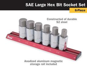 img 3 attached to 🔧 6-Piece SAE Hex Bit Socket Set - Titan 16130, 1/2-Inch Drive