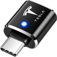 адаптер usb c к usb для tesla model 3/y/s/x, аксессуары tesla model 3/y, usb-c к usb 3.0 адаптер, совместим с различными электронными устройствами. логотип