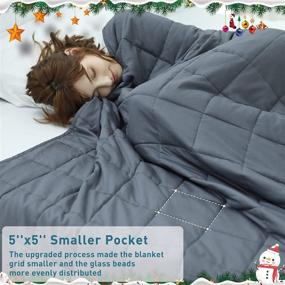 img 1 attached to 🛌 Weighted Idea Cooling Weighted Blanket Queen Size 15lbs - Dark Grey with Premium Glass Beads: A Perfect Adult's Companion for Ultimate Comfort and Sleep Quality