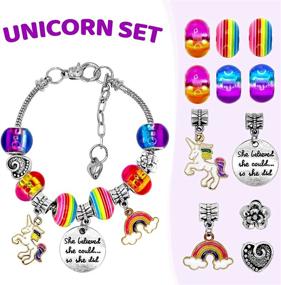 img 2 attached to 🧜 Unicorn and Mermaid Charm Bracelet Kit for Girls – DIY Jewelry Making with Candy Colored Unicorns