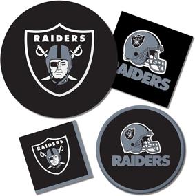 img 1 attached to Eye-Catching Creative Converting Las Vegas Raiders Beverage Napkins: 16 Count - Impress Your Guests!