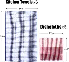 img 3 attached to 🧼 AOTBAT Bulk Cotton Kitchen Towels and Dishcloths Set, 16 x 25 and 12 x 12, Pack of 12 - Ideal Dish Towels for Washing Dishes, Perfect Dish Rags for Everyday Cooking and Baking