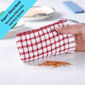 img 1 attached to 🧼 AOTBAT Bulk Cotton Kitchen Towels and Dishcloths Set, 16 x 25 and 12 x 12, Pack of 12 - Ideal Dish Towels for Washing Dishes, Perfect Dish Rags for Everyday Cooking and Baking