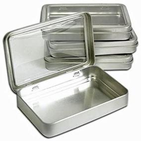 img 2 attached to 📦 7oz Metal Tin Box: Clear Top, Silver Hinged Blank Storage Case for Crafts & Survival Kits (4-Pack)