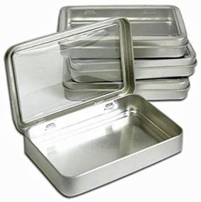 img 3 attached to 📦 7oz Metal Tin Box: Clear Top, Silver Hinged Blank Storage Case for Crafts & Survival Kits (4-Pack)