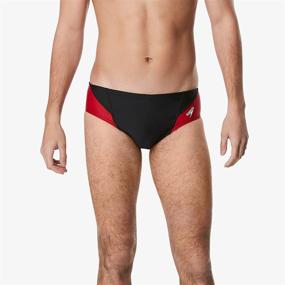 img 4 attached to 🏊 Speedo Men's Swimsuit Brief Powerflex Eco Revolve Splice Team Colors - Discontinued: Superior Performance in Stylish Team Colors