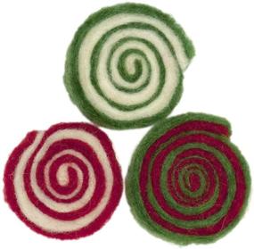 img 1 attached to Dimensions Needle Felting Candy Swirls Wool Felt Applique Kit - Set of 3 Ornaments