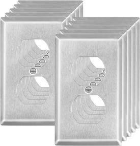 img 4 attached to 🔋 ABBOTECH 1-Gang Duplex Stainless Steel Wall Plates, 10 Pack - Corrosion Resistant, Silver Outlet Covers, Standard Size
