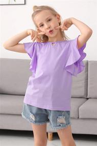 img 1 attached to 🦋 GORLYA Girls' Butterfly Sleeve T-Shirt GOR1092 - Tops, Tees, & Blouses for Fashionable Clothing