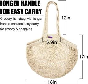 img 2 attached to 🛍️ 7-Pack Reusable Organic Mesh Produce Bags: Muslin Bags with Drawstring, Bonus Grocery Bag for Shopping, Storage – Washable, Biodegradable, Food Safe, Tare Weight on Color Tag