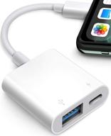 💡 улучшенный usb адаптер для iphone/ipad - fubiaofei lightning до usb женский адаптер для apple с портом для зарядки - поддерживает флеш-накопители, midi, клавиатуру и мышь - подключить и играть логотип