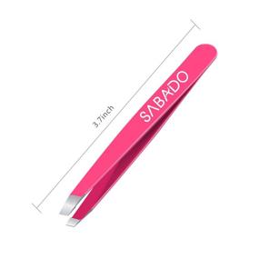 img 1 attached to Professional Stainless Steel Slant Tip Tweezers: Perfect Precision for Eyebrow Shaping, Facial Hair Removal, and More!