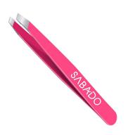 professional stainless steel slant tip tweezers: perfect precision for eyebrow shaping, facial hair removal, and more! logo