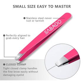 img 2 attached to Professional Stainless Steel Slant Tip Tweezers: Perfect Precision for Eyebrow Shaping, Facial Hair Removal, and More!