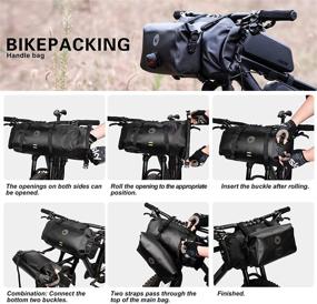 img 1 attached to 🚲 Waterproof Rhinowalk 2PC Bike Handlebar Bag Set with Large Capacity Storage, Front Tube Bag & Shoulder Bag - Ideal for Bicycles