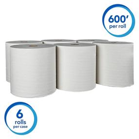 img 3 attached to 🧻 Scott Essential Plus Hard Roll Paper Towels (50606) - White, 6 Rolls/Case, 3,600 ft - Kleenex Quality, Premium Absorbency Pockets - Now Branded as Scott